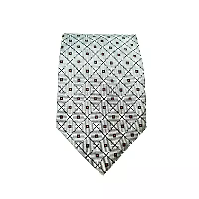 Fuliwang Men Dress Tie Gray Red Black Shiny Blend Hand Made Suit Accessory • $14