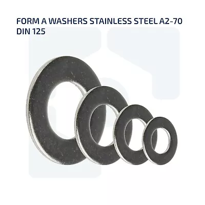 Form A Washers Thin Flat Stainless Steel M2 M2.5 M3 M3.5 M4 M5 M6 M8 M10 M12 • £0.99