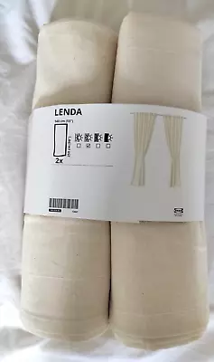 IKEA LENDA Curtains With Tie-backs Off White 140x250 Cm Never Been Used • £15