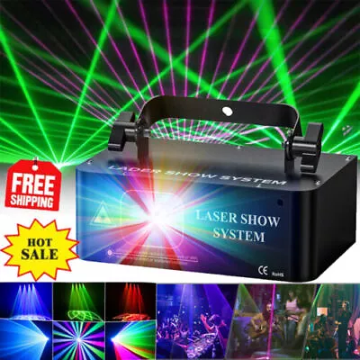 500mW RGB LED Laser Scanner DJ Light Beam DMX Projector Stage Lighting Bar Disco • $62.99