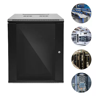 15U Wall Mount Network Server Cabinet Enclosed Wall Mount Network Cabinet+Locks • $199.50