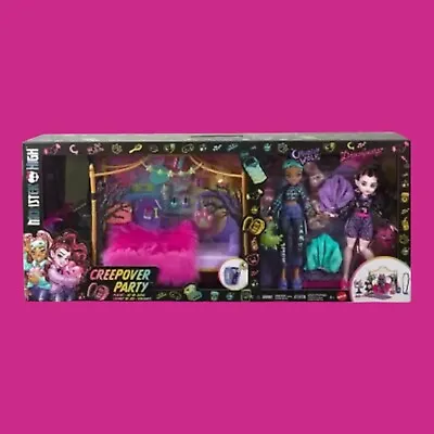 ✨Monster High Creepover Bedroom Playset With Clawdeen Wolf + Draculaura Dolls • $115