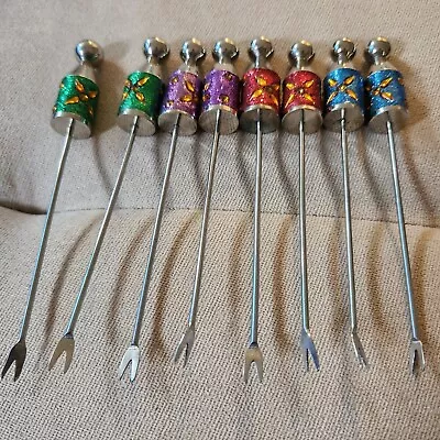 Martini Cocktail Picks Barware Mini Swords/picks Olive Set 8 Colors • $15.03