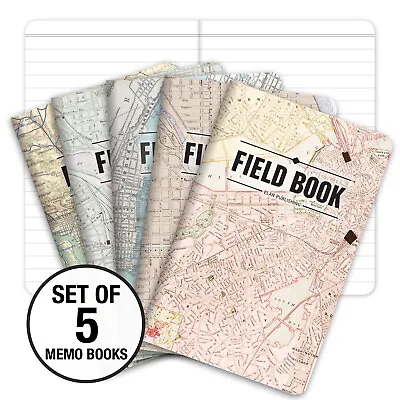 Field Notebook - Antique Map Patterns - Lined Memo Book (3.5 X5.5 ) • $10.95