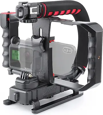 Video Action Handheld Stabilizer With Smartphone Video Rig For All Camera Action • £45.85