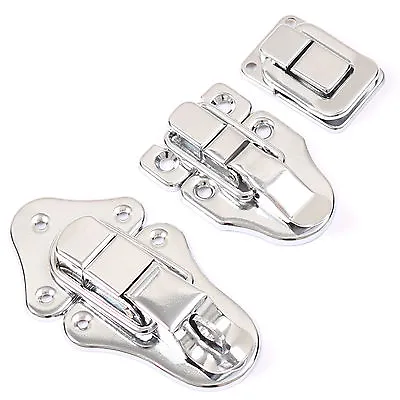 Chrome Toggle Case Catch SMALL/LARGE Chest Trunk Suitcase Flight Box Clasp Clip • £4.36