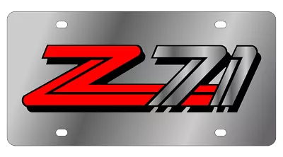 Chrome Chevrolet Z71 Black Shadow Emblem Premium Steel License Plate 3D Logo • $39.95