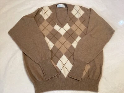 $24 • Buy Mens Vintage Lyle & Scott 100% Cashmere V-neck Golf Sweater Size XL