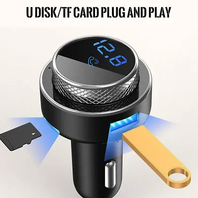 Uk Car Wireless Bluetooth Fm Transmitter Mp3 Player Dual Usb Car Charger Adapter • £12.45