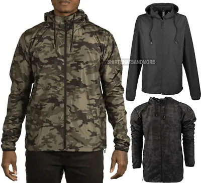 Mens Lightweight Windbreaker Water Resistant Hooded Jacket Rain Wind S-3XL NEW! • $26.99