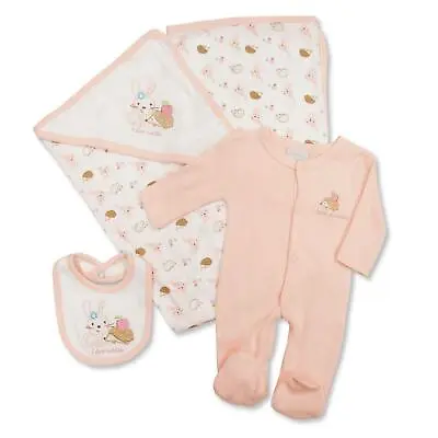 Prem Baby Clothing Gift Set Sleepsuit Bib & Wrap GIRL Pink Layette Set 3-5lbs • £12.99