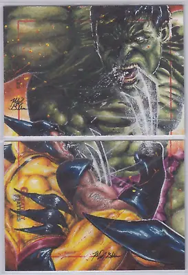 Glebe Wolverine Hulk Marvel Greatest Battles 2 Card Sketch Card • $2000