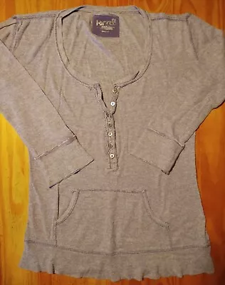 Women's Size Small Kirra 3/4 Sleeve Henley Top Front Pocket Lilac Purple • $9.98