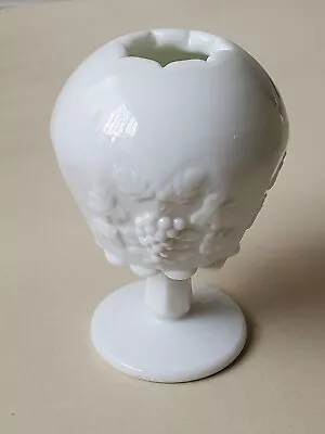 Westmoreland Milk Glass Ivy Ball Vase. Paneled Grape. Pedestal  • $25