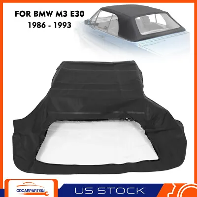 Fit For 1986-1993 BMW 3-Series E30 Convertible Soft Top & Window Black Twill • $165.47