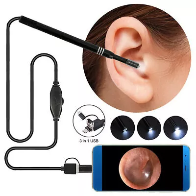 LED Endoscope Otoscope Ear Camera Scope Ear Wax Removal Kit Earwax Cleani&UK • £9.26