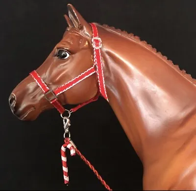 CM Traditional Breyer Or Stone Model Horse Candy Cane Halter & Lead Rope Set • $16
