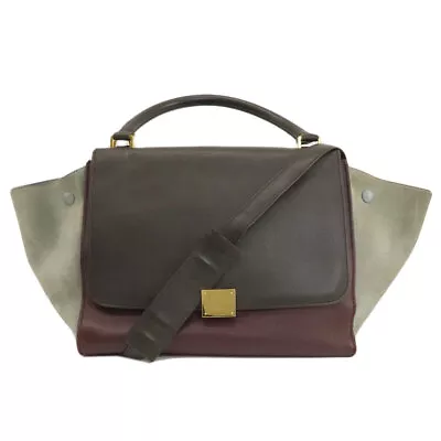 CELINE   Handbag Trapeze 2WAY Leather Suede • $397.10