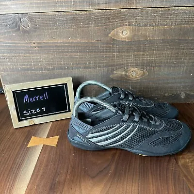 Womens Merrell Barefoot Pace Glove Black Athletic Sneakers Shoes Size 7 M GUC • $34.99