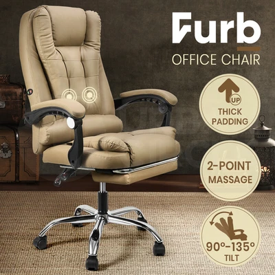 $139.95 • Buy Furb Massage Office Chair Executive Gaming Computer PU Leather Footrest Seat