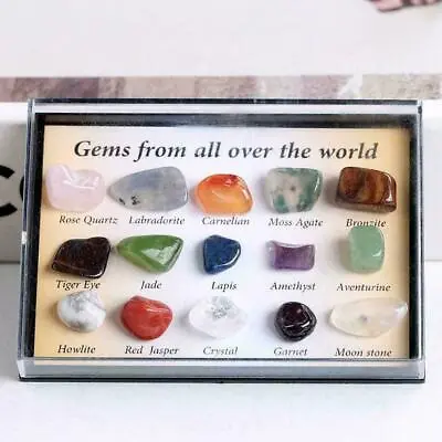 Set Of 15 Healing Crystal Natural Gemstone Reiki Chakra Stone Kits • $2.27