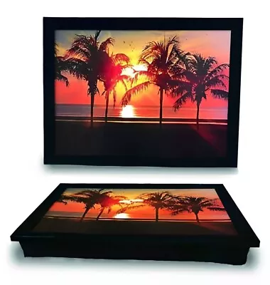 Sun Set Laptray With Soft Padded Bean Bag Cushioned Laptop Tray Breakfast Dinner • £12.95