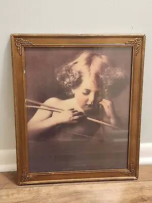 Vintage Cupid Asleep C.1897 Signed M.B. Parkinson Art Print W/ Frame 16 X20  • $30.95