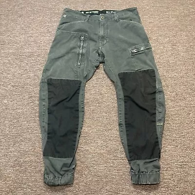 G-Star Raw Powel 3D Tapered Cuffed Pants Gray Mens Size 35x30 Cargo Zippers • $59.11