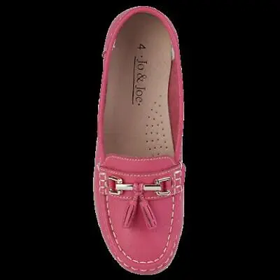 Ladies Leather Slip On Shoes WaterMelon Nautical Flat Jo & Joe • £30.99