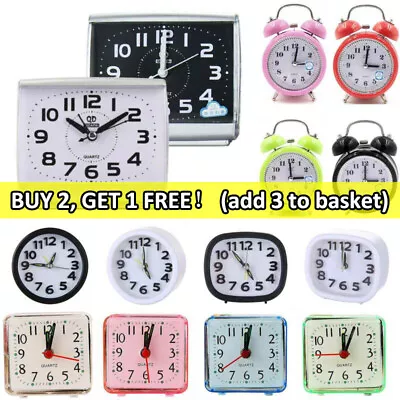 $10.69 • Buy Bedside Small Silent No Tick Alarm Clock Quartz Battery Operated Wake Up Clocks
