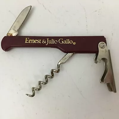 Ernest & Julio Gallo Cork Screw Bottle Opener Knife Vintage Modesto CA Wine • $25.29