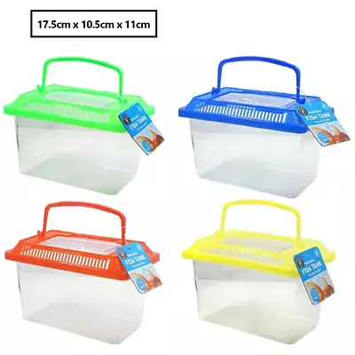 4 X Portable Handheld Plastic Fish Tank Critter Insects Reptile Goldfish Cages • $29.95