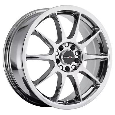 Vision 15x6.5 Wheel Chrome 425 Bane 4x100/4x4.25 +38mm Aluminum Rim • $215.99