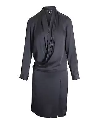 Pre Loved Diane Von Furstenberg Wrap Style Mini Dress In Black Silk  -  Cocktail • $672.10