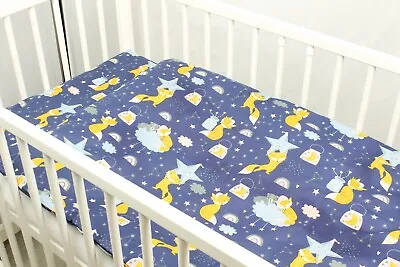 2 3 4 5 Pc Bedding Set Nursery Baby 100% Cotton For Cot Bed Foxes In The Night • £10.99