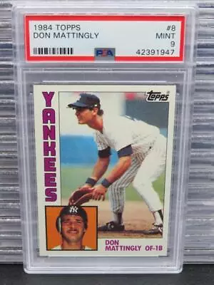 1984 Topps Don Mattingly Rookie Card RC #8 PSA 9 MINT New York Yankees • $9.50