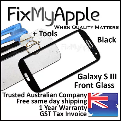 Samsung Galaxy S III S3 I9300 I9305 Black Front Glass Screen Lens Replacement • $7.95