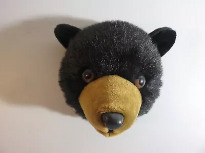 Plush Black Bear Head Wall Mount Hanging Stuffed Animal House 12” Home Decor • $29.99