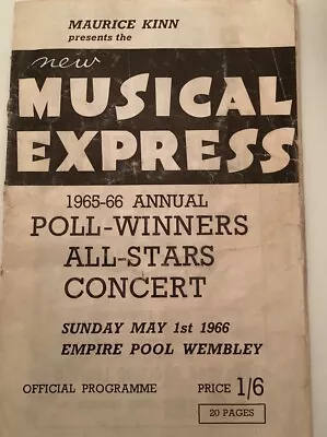 New Musical Express Poll-Winners Concert Programme 1966 • £0.99