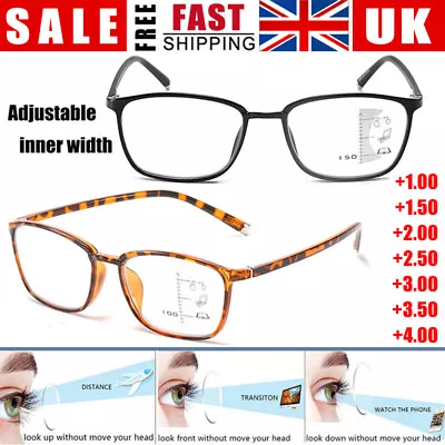 Progressive Multifocal Reading Glasses Varifocals Reader Eyeglasses +1.0-+4.0 UK • £7.47