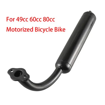 Black Muffler Stock Exhaust For 80cc 66cc 49cc Motorized Bicycle 2-Stroke • $22.99