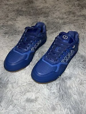 Christian DIOR B27 World Tour Navy Oblique Galaxy Leather Sneaker • $499