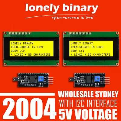 $14.99 • Buy 2004 20X4 LCD Display Screen IIC I2C SPI Interface Arduino Raspberry PI ESP32