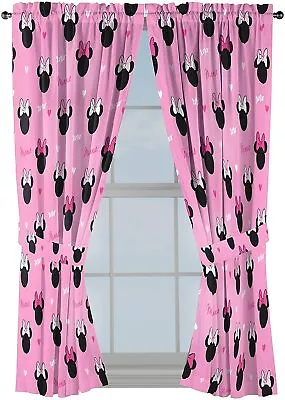 $32.95 • Buy Minnie Mouse  Hearts N Love  Kids 63  Window Curtain Panel, Set Of 2