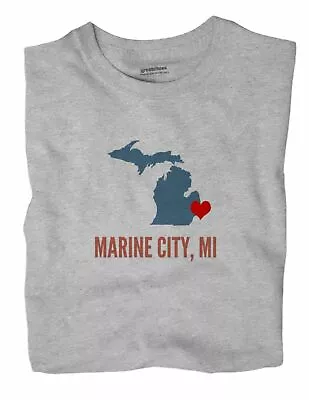 Marine City Michigan MI T-Shirt HEART • $18.99