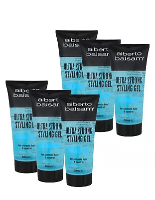 Alberto Balsam Styling Gel Ultra Strong Hair Styling Gel Long Lasting 200ml X 6 • £9.99