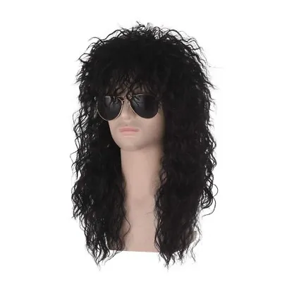 Costume Wig 80S Wigs Halloween Costumes Male Rock Wig Long Culry Punk Heavy Meta • $27.69