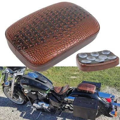 Rectangle Rear Pillion Passenger Pad Seat 8 Suction Cups For Harley Motorcycle • $24.34