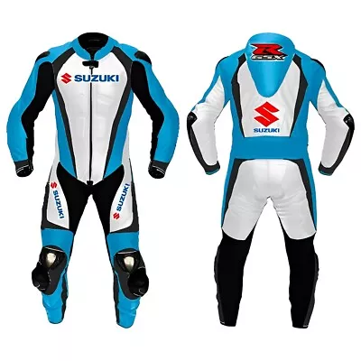 SUZUKI Motorbike Racing Leather Suit Biker Leather Suit Motorcycle Leather Suit • $285