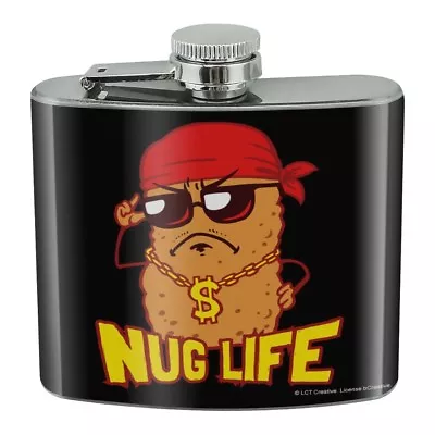 Nug Life Chicken Nugget Funny Humor Stainless Steel 5oz Hip Drink Kidney Flask • $9.99